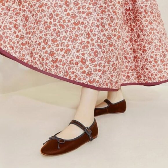 miss left Shoes - miss left Women Bowknot Ankle Strap Mary Jane Classic Closed Round Toe Flats Red